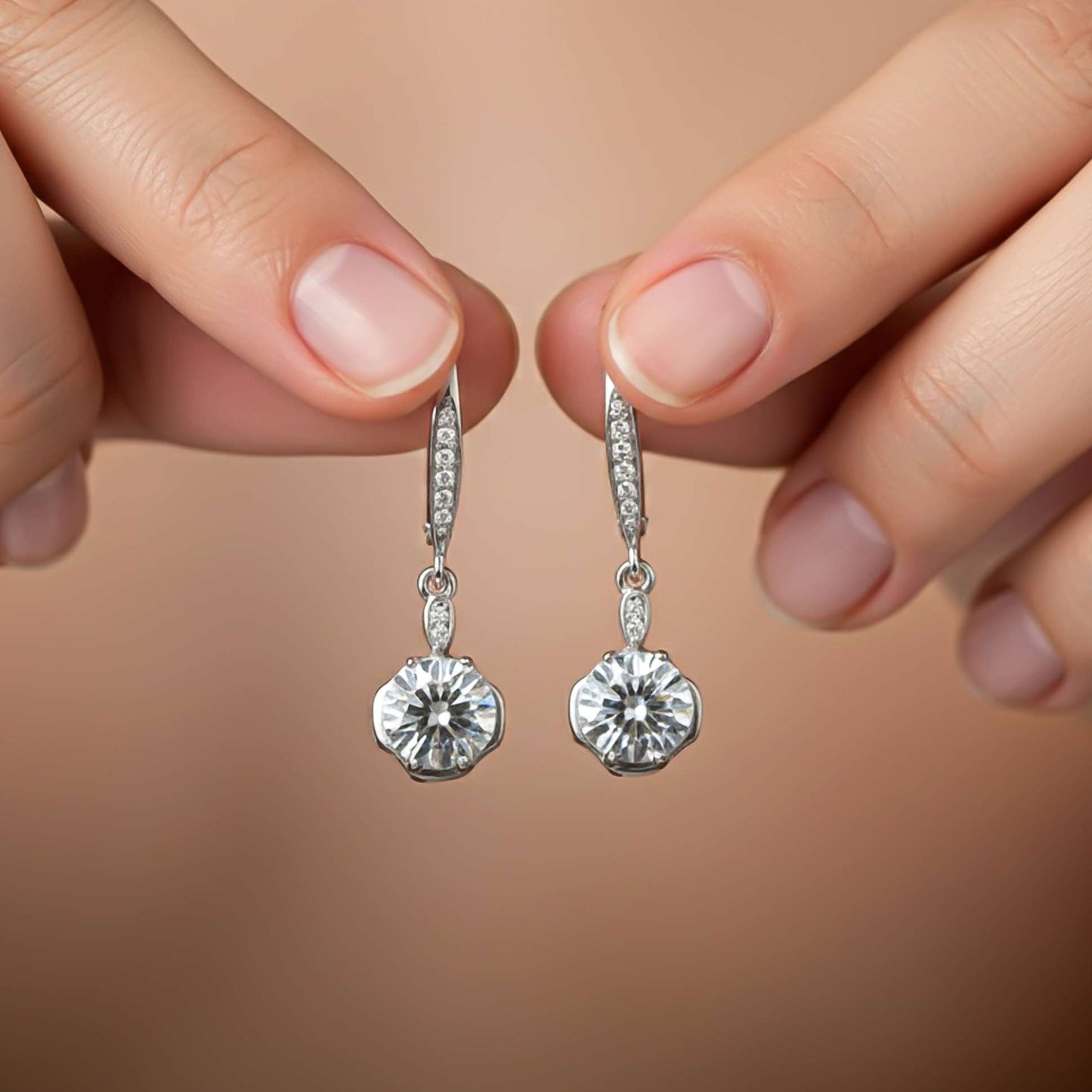 925 Sterling Silver Solitaire Classic Drop Earrings