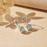 925 Sterling Silver Aqua Blue Drop Earrings Gold Vermeil (2.5 Micron)