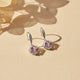925 Sterling Silver Pink Shiny Drop Earrings Gold Vermeil (2.5 Micron)