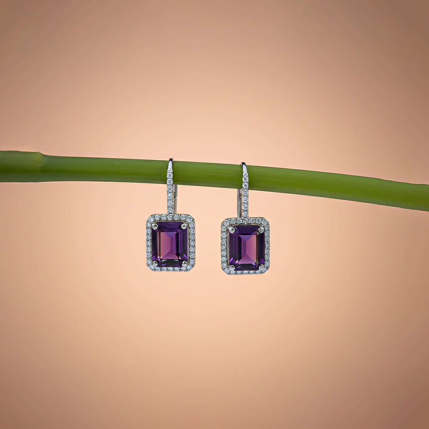 925 Sterling Silver Dreamy Purple Drop Earrings