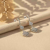 925 Sterling Silver Floral Clover CZ Studded Earrings Gold Vermeil (2.5 Micron)