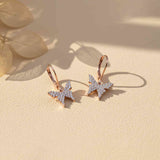 925 Sterling Silver With Gold Vermeil Charming Butterfly Earrings Gold Vermeil (2.5 Micron)