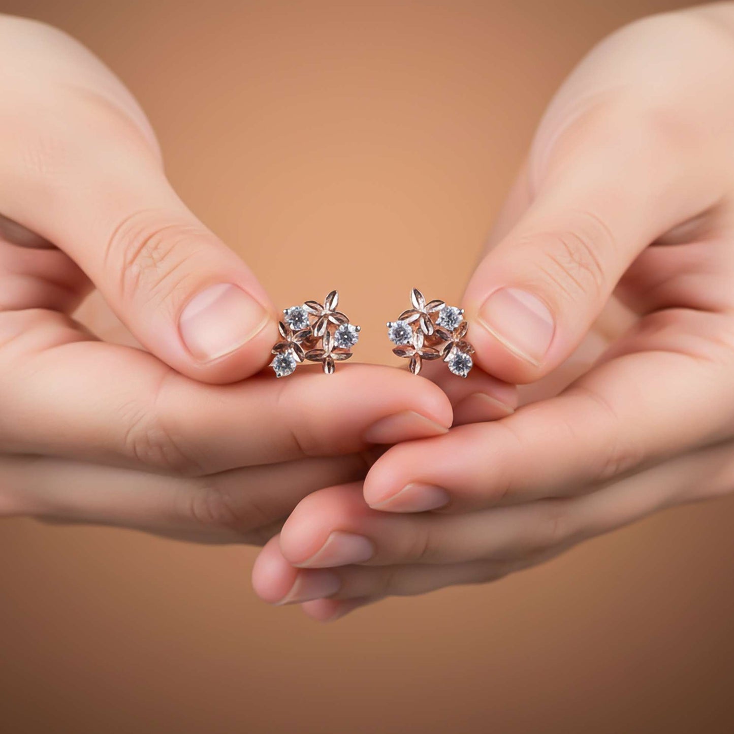 925 Sterling Silver With 14K Gold Plated Starlight Studs
