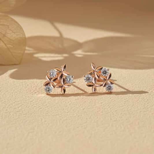 925 Sterling Silver With 14K Gold Plated Starlight Studs