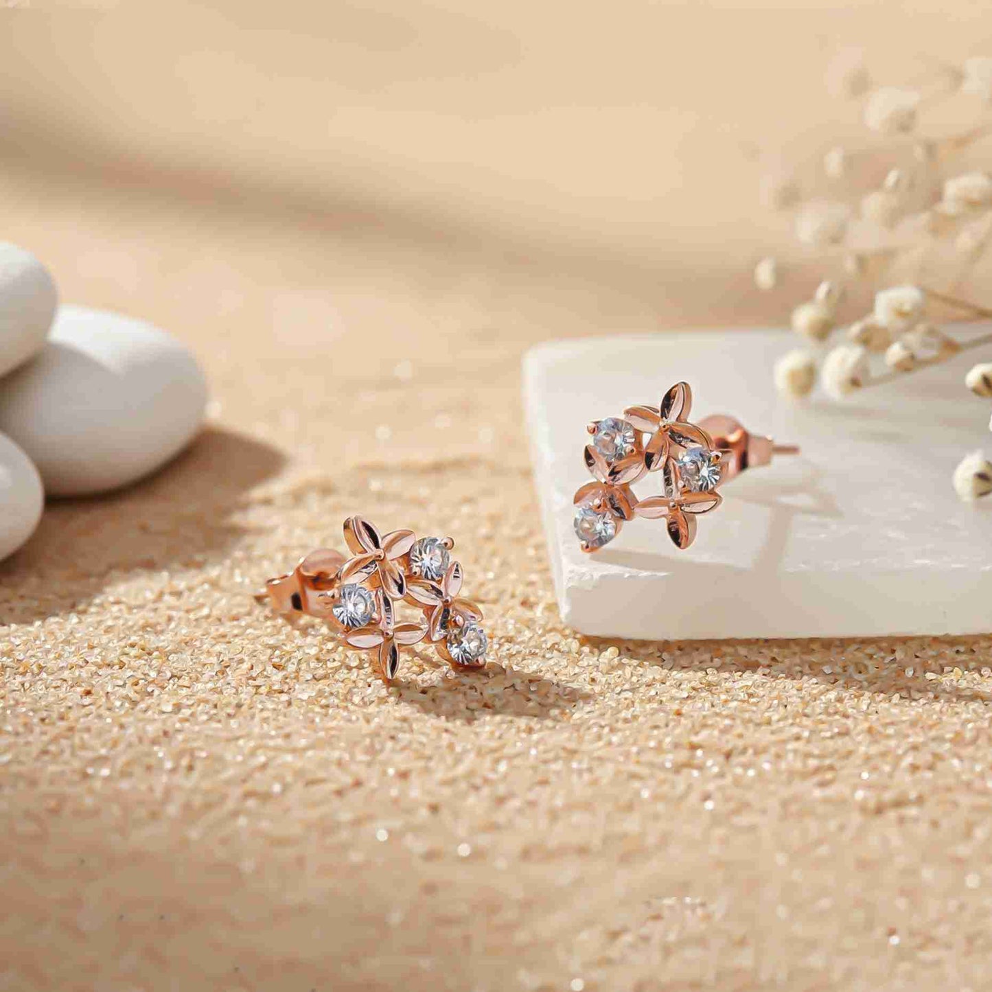 925 Sterling Silver With 14K Gold Plated Starlight Studs