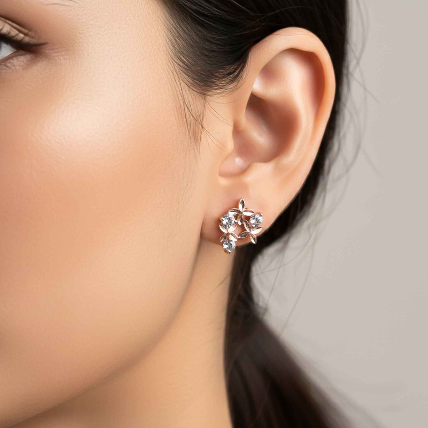 925 Sterling Silver With 14K Gold Plated Starlight Studs