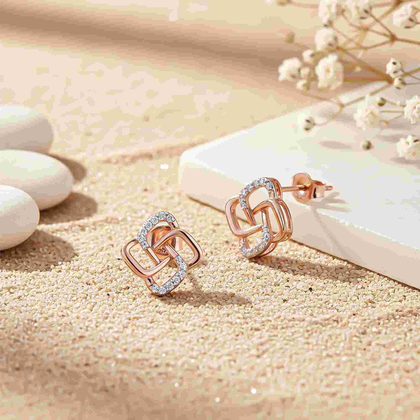 925 Sterling Silver With 14K Gold Plated Zircon Studded Cadmus Earring