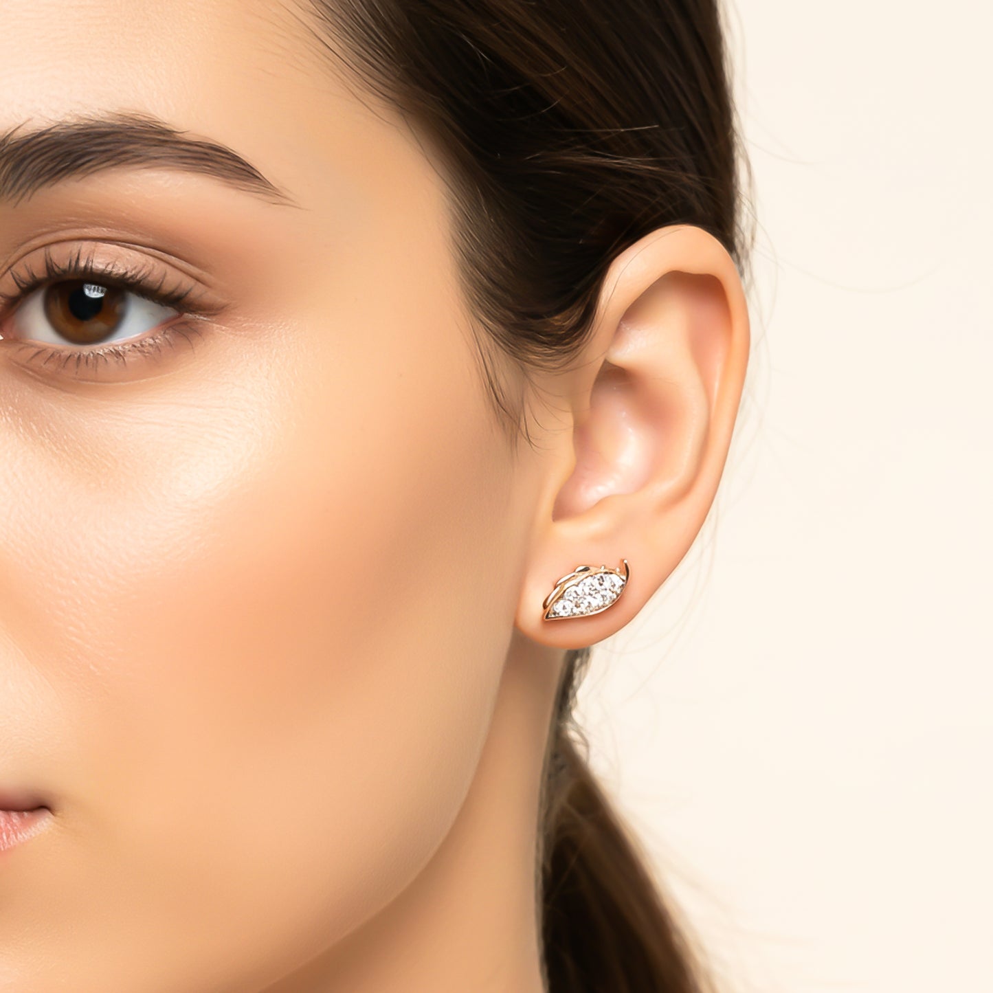 925 Sterling Silver With 14K Gold Plated Mini Wings Stud Earrings