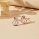 925 Sterling Silver With Gold Vermeil Triangular Earrings Gold Vermeil (2.5 Micron)