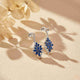 925 Sterling Silver Sapphire Flower Swirl Drop Earrings Gold Vermeil (2.5 Micron)
