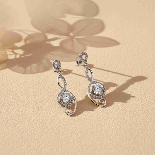925 Sterling Silver Round Infinity Bold Drop Earrings