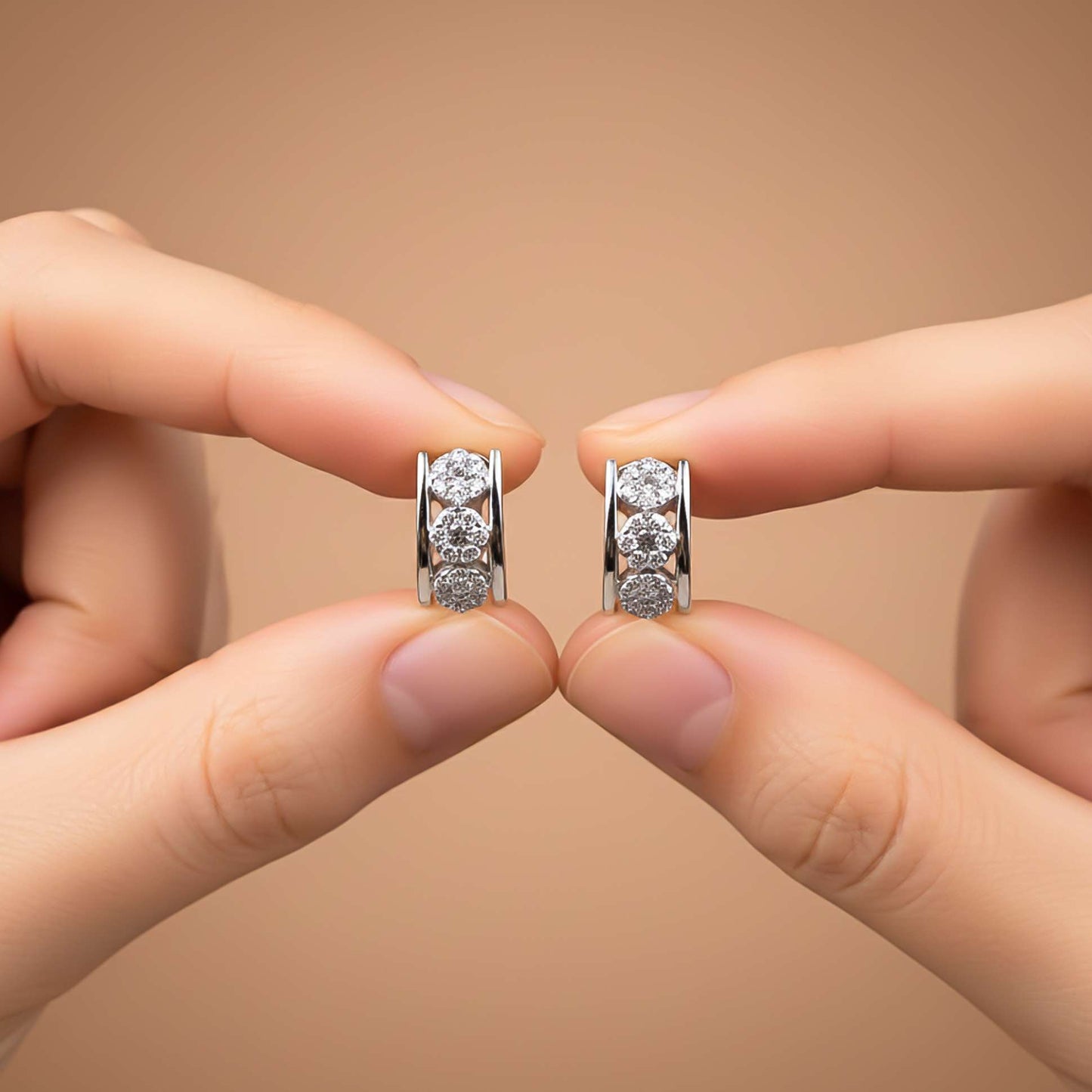 925 Sterling Silver Sparkling Shine Hoop Earrings