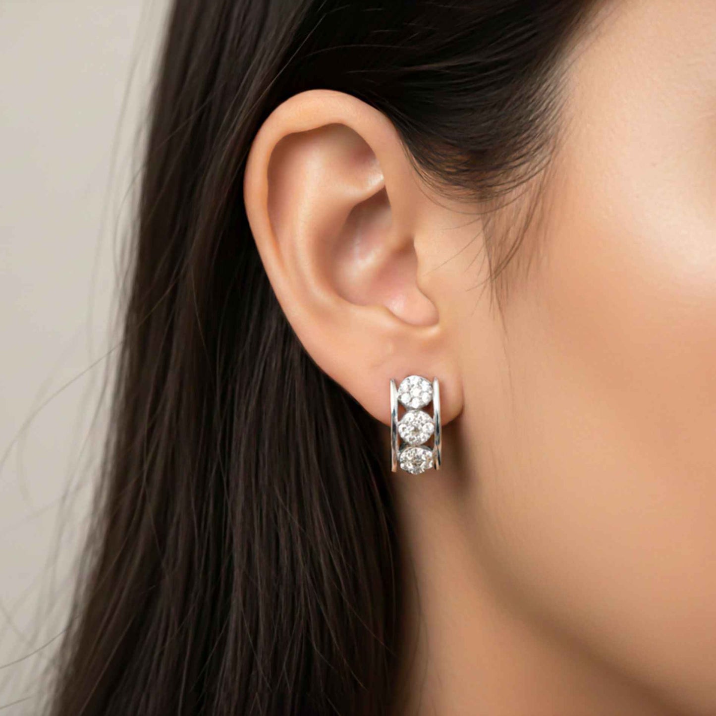 925 Sterling Silver Sparkling Shine Hoop Earrings