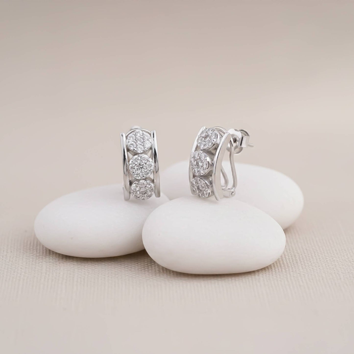 925 Sterling Silver Sparkling Shine Hoop Earrings