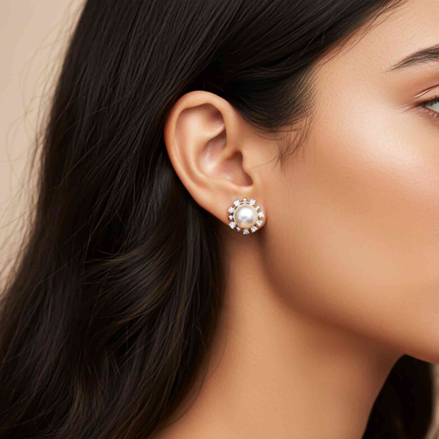 925 Sterling Silver Pearl Petal Earrings