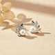 925 Sterling Silver Pearl Leaf Stud Earrings Gold Vermeil (2.5 Micron)
