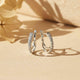 925 Sterling Silver Shining Semi-Hoop Earrings Gold Vermeil (2.5 Micron)