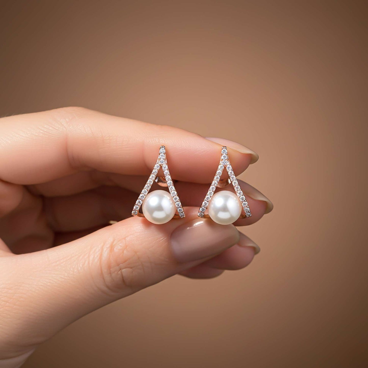 925 Sterling Silver With 14K Gold Plated Mother of Pearl Drop Earrings