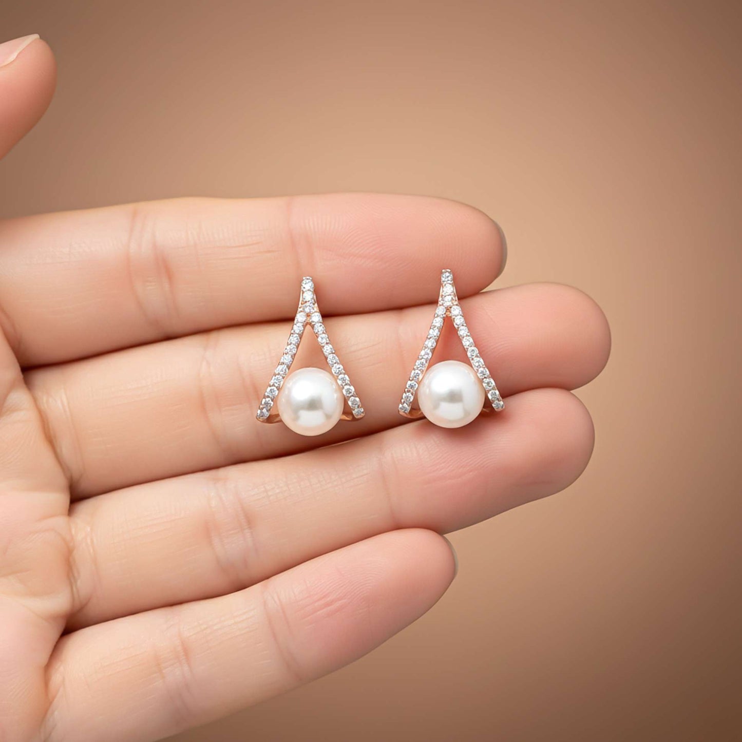 925 Sterling Silver With 14K Gold Plated Mother of Pearl Drop Earrings