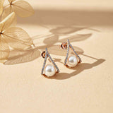 925 Sterling Silver With Gold Vermeil Mother of Pearl Drop Earrings Gold Vermeil (2.5 Micron)