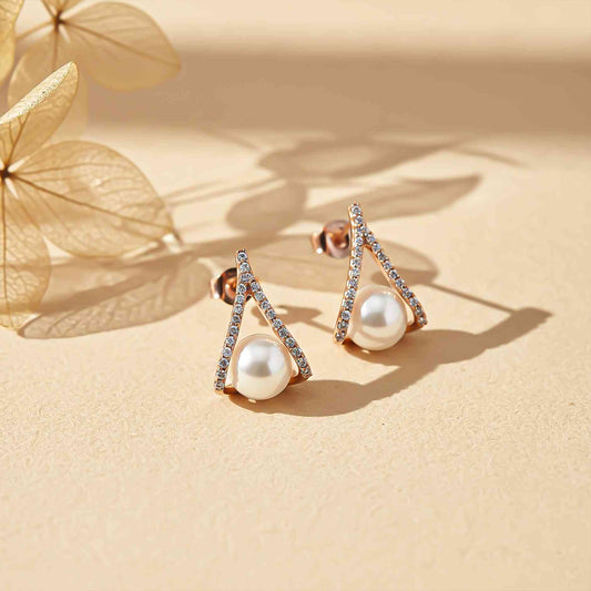 925 Sterling Silver With 14K Gold Plated Mother of Pearl Drop Earrings