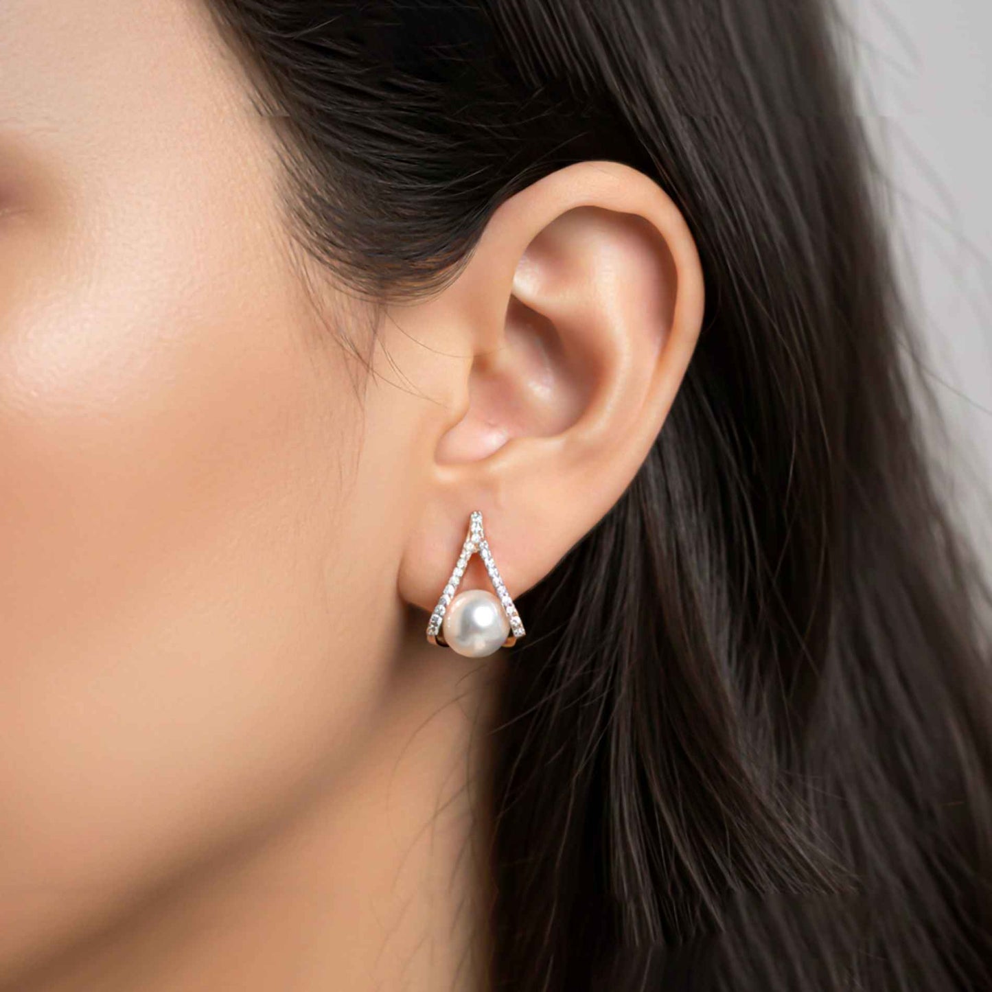 925 Sterling Silver With 14K Gold Plated Mother of Pearl Drop Earrings