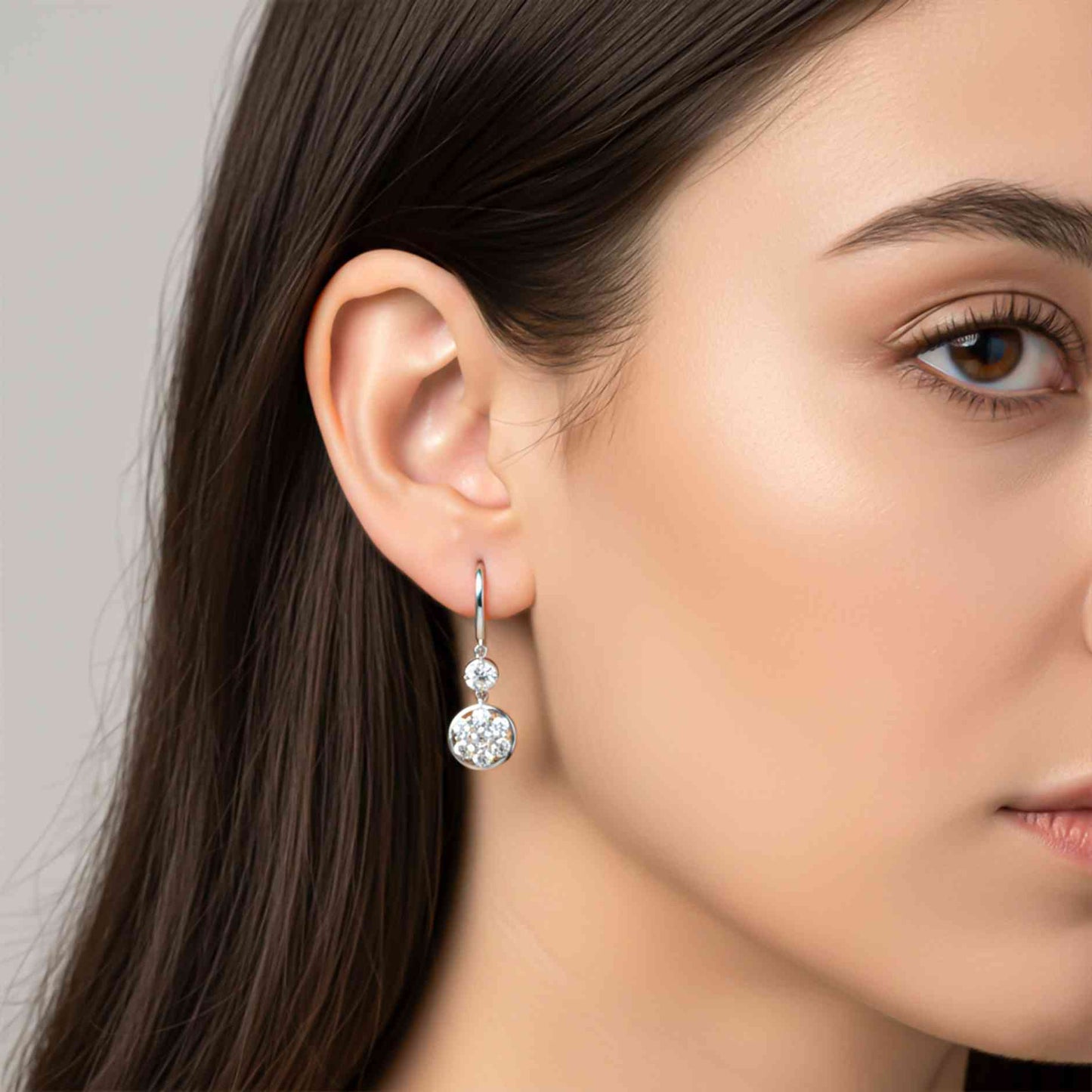 925 Sterling Silver Zircon Drizzle Drop Earrings