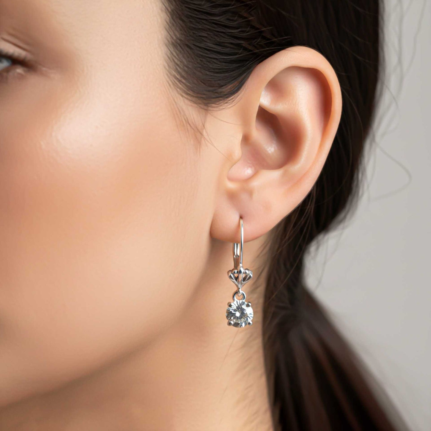 925 Sterling Silver Crown Drop Earrings