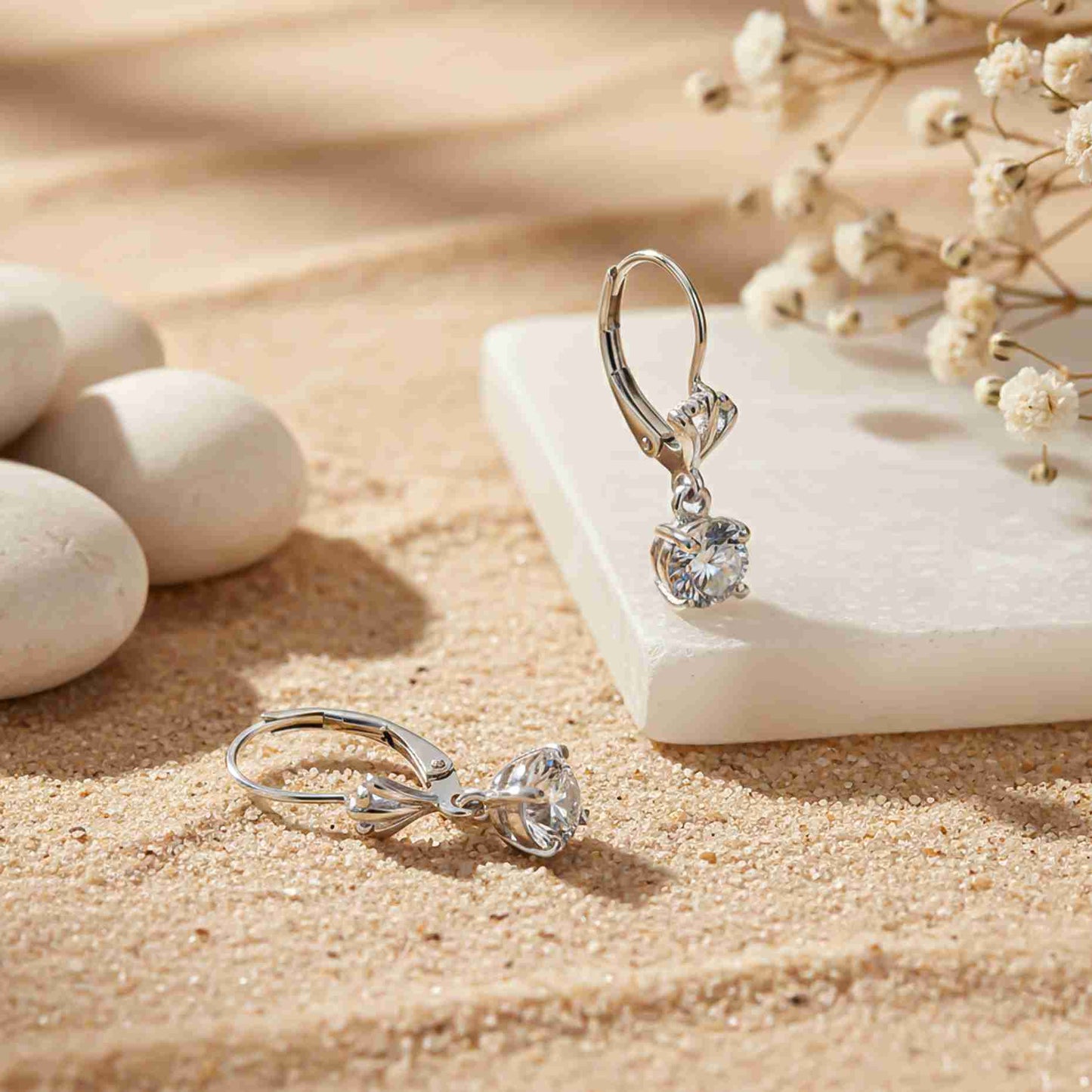 925 Sterling Silver Crown Drop Earrings