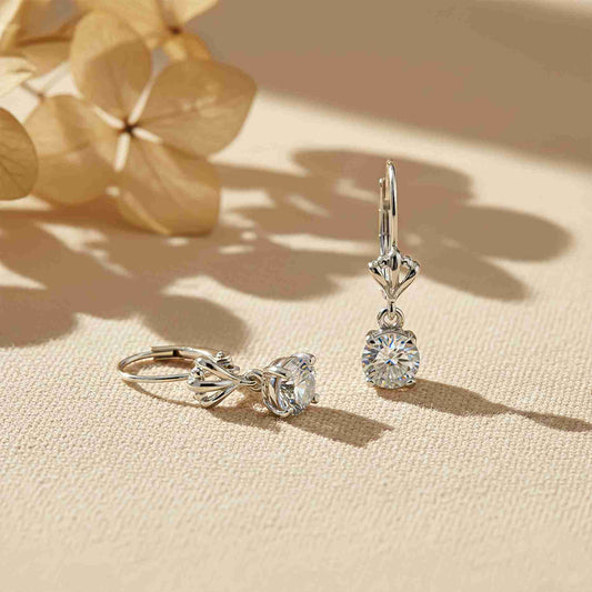 925 Sterling Silver Crown Drop Earrings