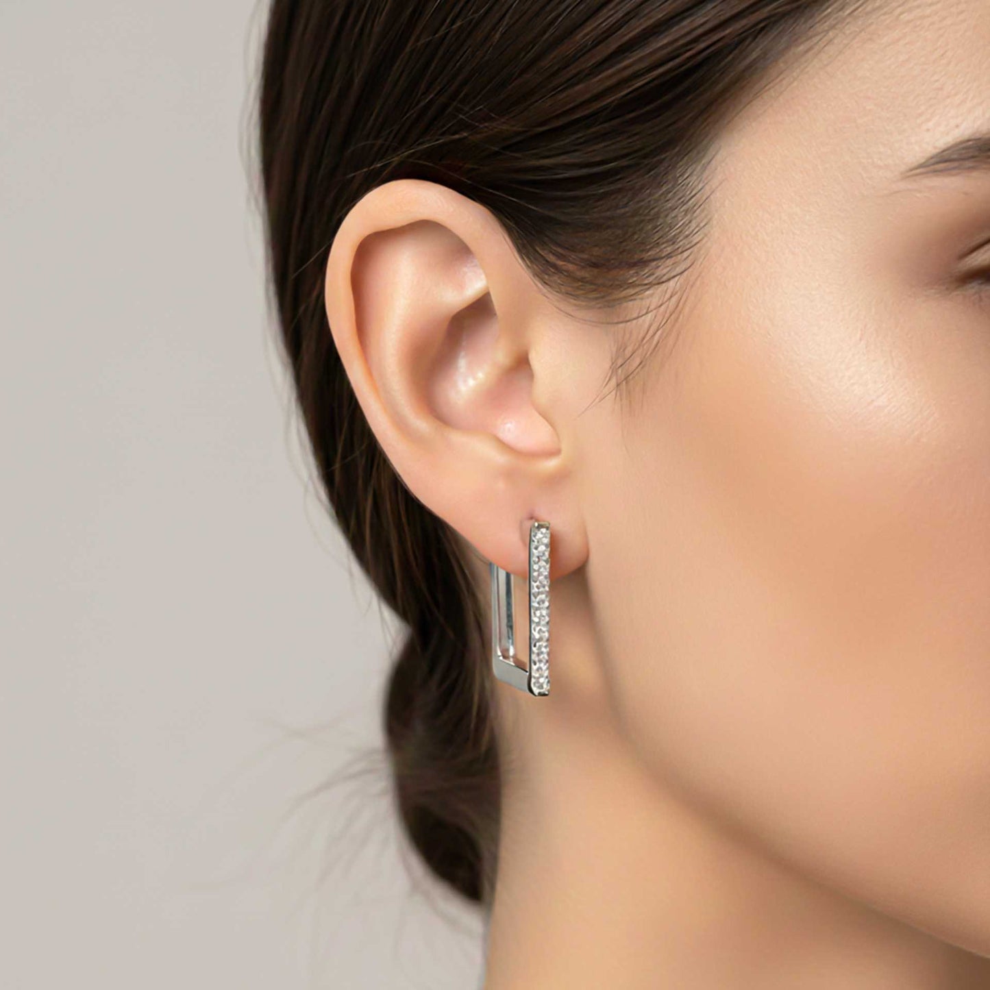 925 Sterling Silver Square Hoop Earrings