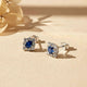 925 Sterling Silver Blue Cocktail Stud Earrings Gold Vermeil (2.5 Micron)