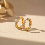 925 Sterling Silver With Gold Vermeil Hip Hop Hoop Earrings Gold Vermeil (2.5 Micron)
