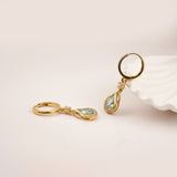 Silver Aquamarine Teardrop Halo Dangle Earrings