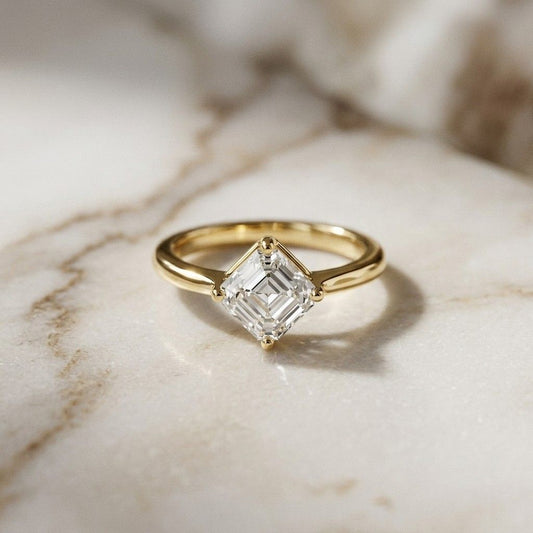 1.44Ct Moissanite Princess Cut Solitaire Ring