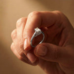 0.44Ct Moissanite Vintage Emerald Solitaire Ring