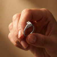 0.44Ct Moissanite Vintage Emerald Solitaire Ring