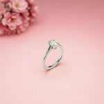 0.78Ct Moissanite Twist Band Oval Solitaire Ring