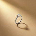 0.78Ct Moissanite Twist Band Oval Solitaire Ring