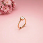 0.78Ct Moissanite Twist Band Oval Solitaire Ring