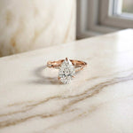 2.71Ct Moissanite Twist Band Oval Solitaire Ring