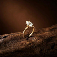 2.71Ct Moissanite Twist Band Oval Solitaire Ring