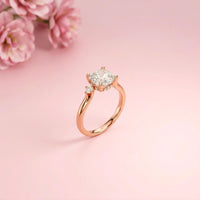 2.58Ct Moissanite Cushion Cut Three Stone Ring