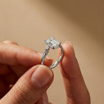 2.23Ct Moissanite Emerald Cut Three Stone Ring