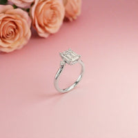 2.23Ct Moissanite Emerald Cut Three Stone Ring