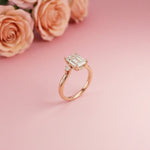 2.23Ct Moissanite Emerald Cut Three Stone Ring