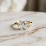 2.23Ct Moissanite Emerald Cut Three Stone Ring