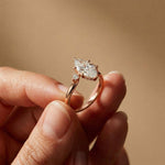 1.95Ct Moissanite Marquise Cut Three Stone Ring