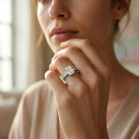 2.19Ct Moissanite Vintage Radiant Cut Milgrain Ring