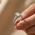 2.19Ct Moissanite Vintage Radiant Cut Milgrain Ring